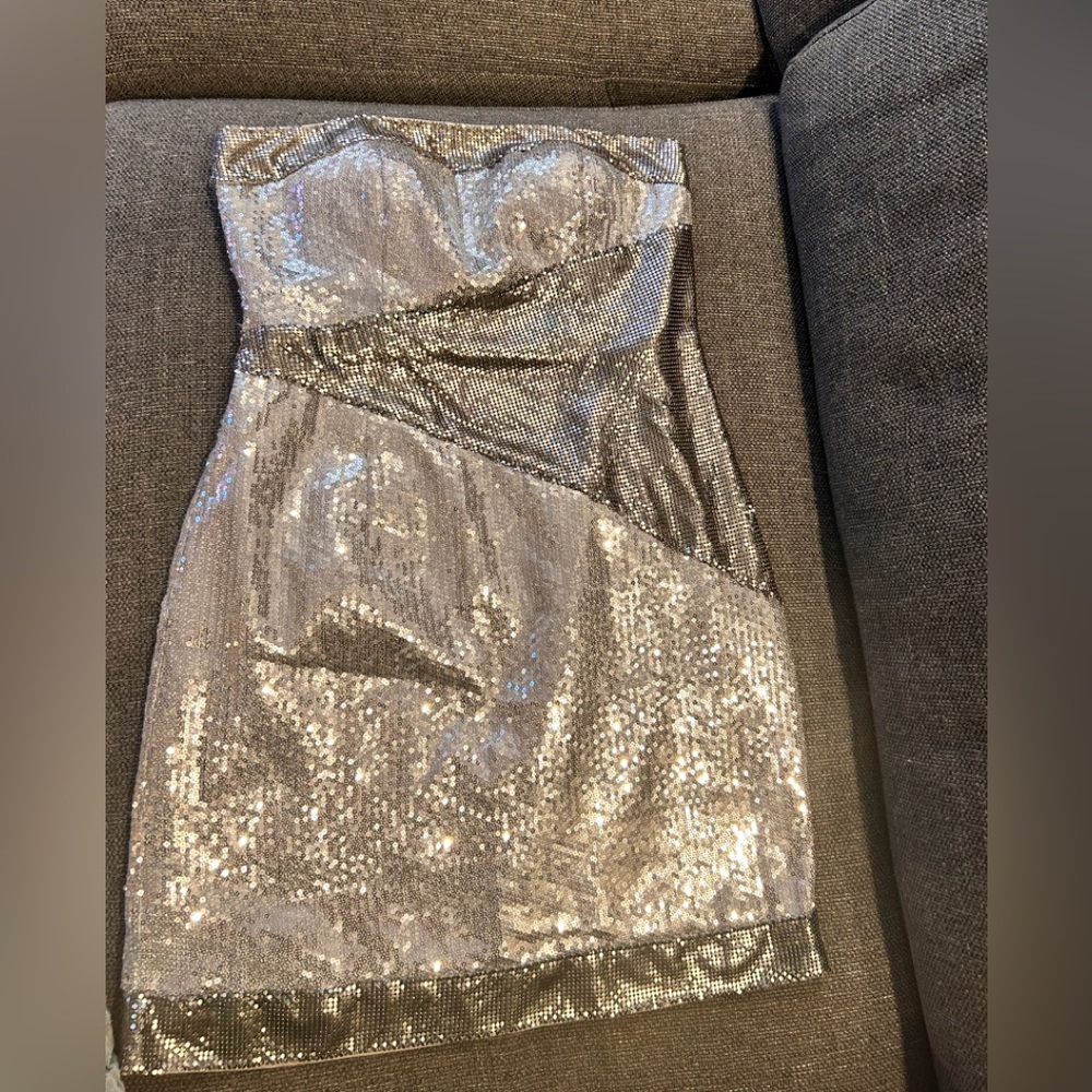 BASIX Black label silver dress